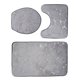 thumbnail image 3 of Juego de 3 alfombrillas de baño con estampado 3D de conchas marinas, resistentes al polvo y al agua (gris), 3 of 7