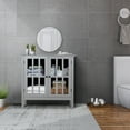 thumbnail image 3 of Costway Buffet de Rangement avec Porte en Verre Console Table Serveur Gris, 3 of 10