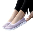thumbnail image 5 of HTHLVMD Mesh Slip-On Walking Shoes, Breathable Comfort Sneakers, No-Tie Casual Shoes, Women's Slip On Walking Knit Loafer Flat Sneaker for Women Lightweight Breathable Walking Shoes, Light Purple 5.5, 5 of 5