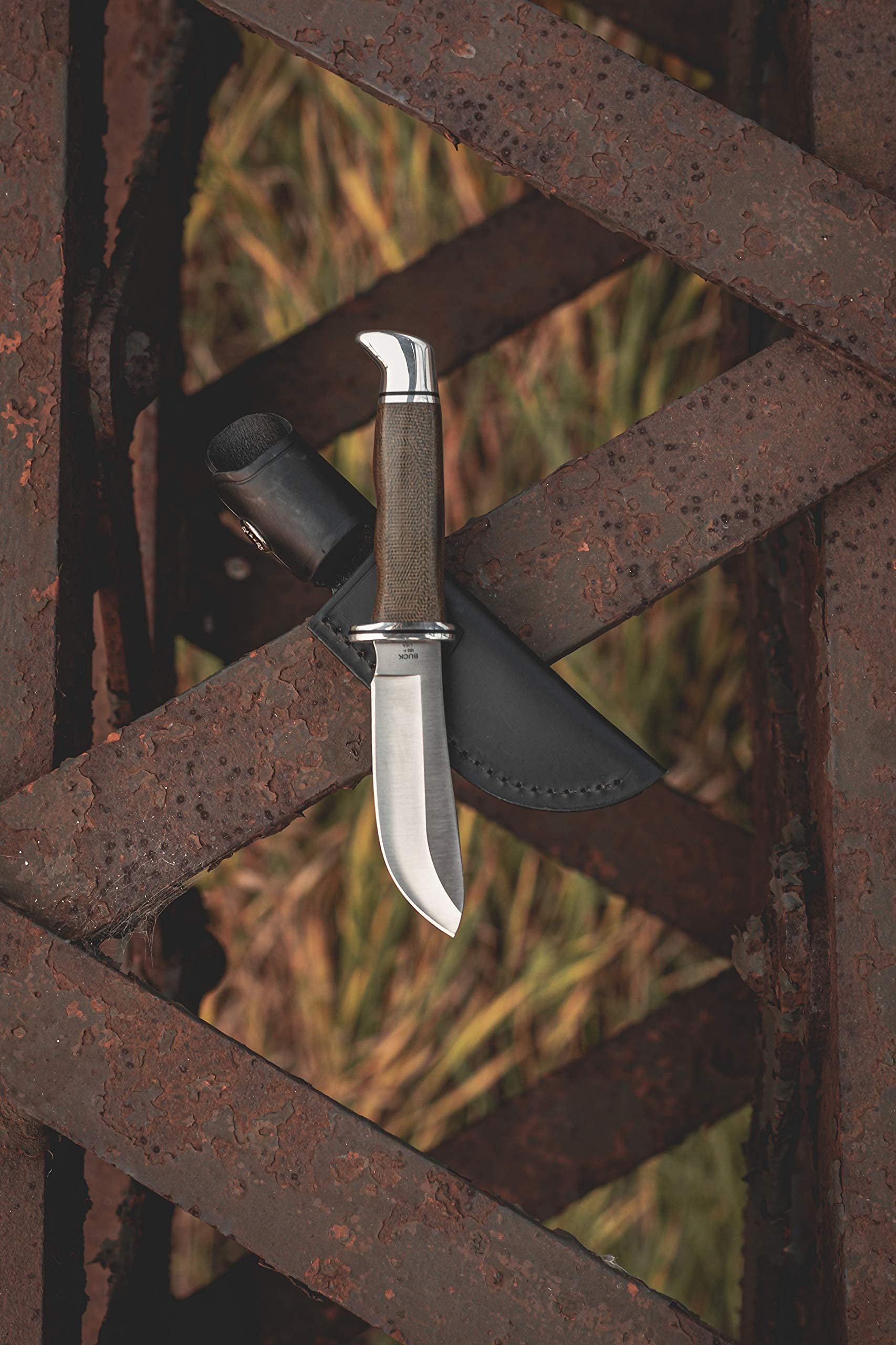 Buck Knives 103 Skinner Pro Fixed Blade Hunting Knife, 4" S35VN Stainless Steel Blade, Micarta Handle