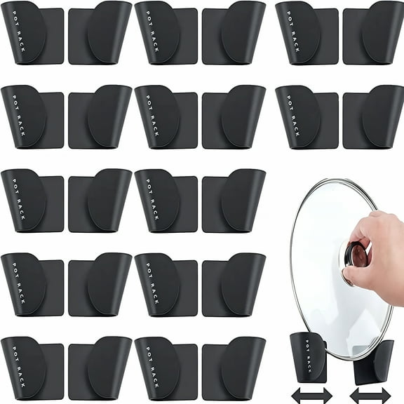 ACDANC 12 Pack Pot Lid Organizer for Cabinet Door - Adjustable in-Cupboard Pot and Pan Lid Holders for Lids,Easy to Install Wall Mount Pot Lid Organizer for Kitchen Wall Inside Cabinet Door