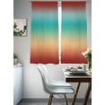 thumbnail image 3 of Burnt Orange Yellow Teal Ombre Sheer Curtains 72 Inch Length 2 Panels Set, Modern Gradient Abstract Art Voile Window Treatment Curtains Sheers Drapes for Bedroom/Living Room/Kitchen 52"x72"x2, 3 of 7