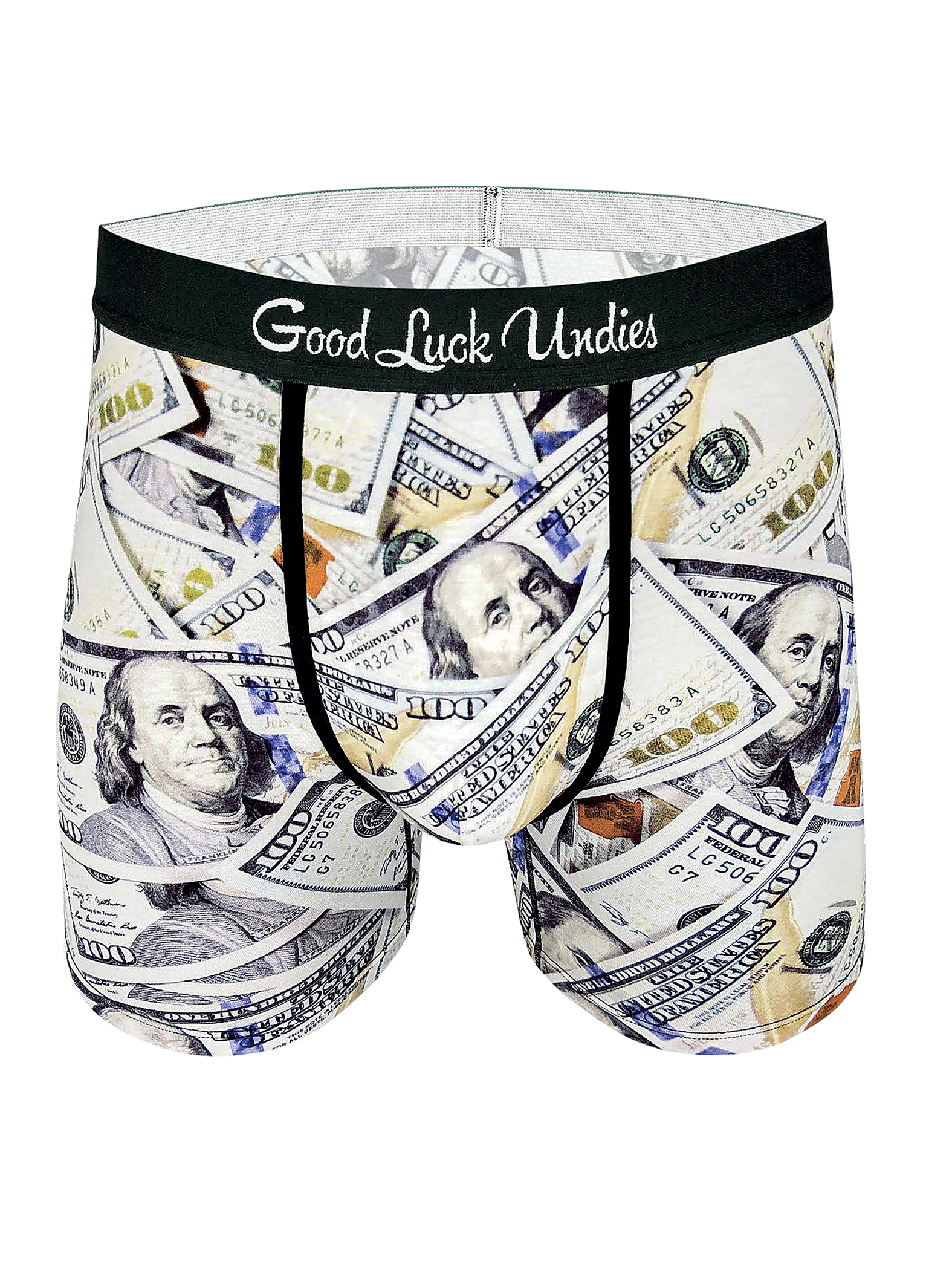 Collections Etc Good Luck Undies Hundred Dollar Novelty Boxers