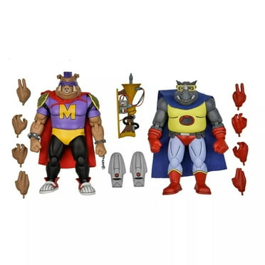Teenage Mutant Ninja Turtles Cartoon Mighty Hog and Rhino Man Action Figures, 2 Pack