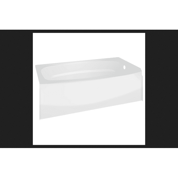 Delta Curve Right Drain Rectangular Alcove Bathtub In White 60, 30 Inch Width Bathtub