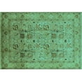 thumbnail image 1 of Ahgly Company Machine Washable Indoor Rectangle Oriental Turquoise Blue Industrial Area Rugs, 8' x 12', 1 of 4