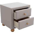 thumbnail image 6 of Upholstered Nightstand with 2 Drawers and Storage for Bedroom/Living Room/Home, Modern Style, Light Gray, 6 of 8