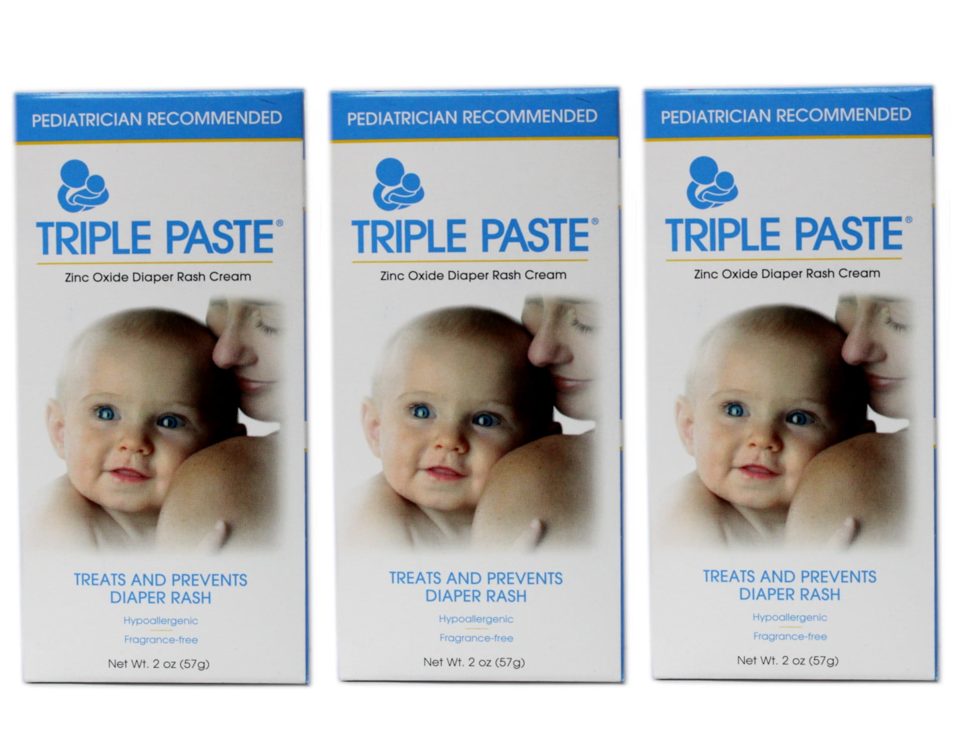 3 Pack Triple Paste Medicated Ointment for Diaper Rash 2oz Each
