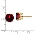thumbnail image 2 of Real 14kt Yellow Gold 9mm Garnet Post Earrings; for Adults and Teens; for Women and Men, 2 of 2