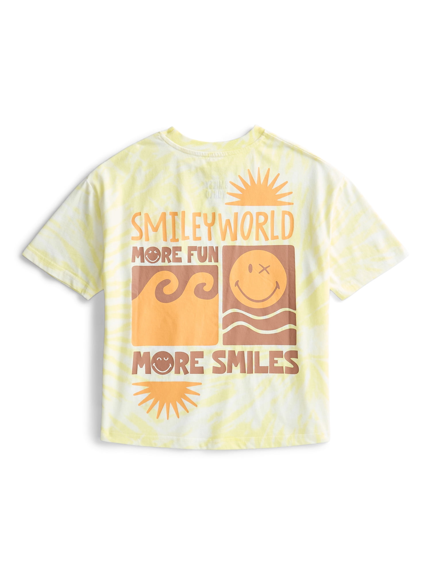 Smiley World Boys Cotton Tie-Dye Wash Tee Graphic T-Shirt with Short Sleeves, Sizes XS-2XL