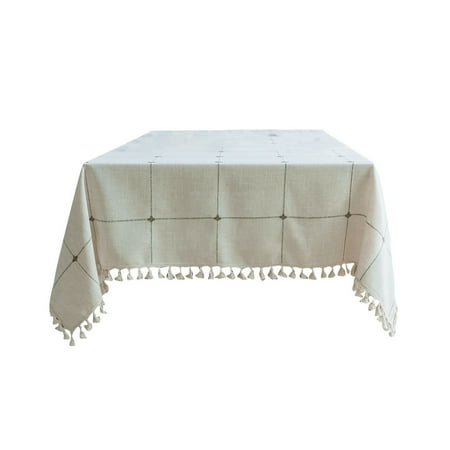 

Wanwan Decorative Tablecloth Dust-proof Polyester Rustic Charming Tableware Mat Household Supplies
