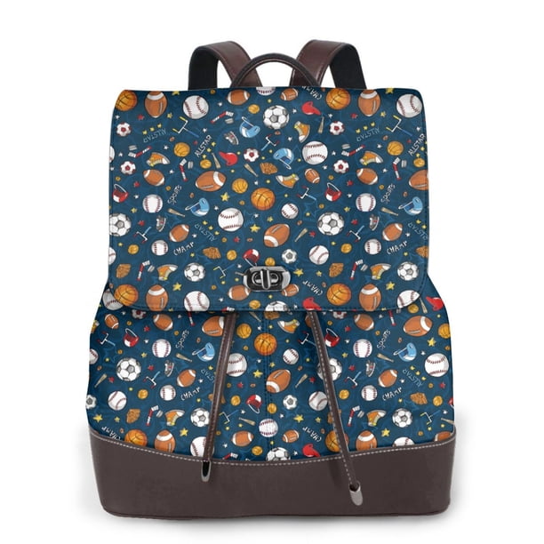 Fotbe Ball Sports Mochila Bolso con Estampado para Mujer, Mochila Antirrobo de Nylon Impermeable, Bolsa Ligera de Hombro
