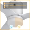 thumbnail image 6 of 52" White Smart Flush Mount Ceiling Fan with Light and Remote (3 Blades)Remote, 6 of 8
