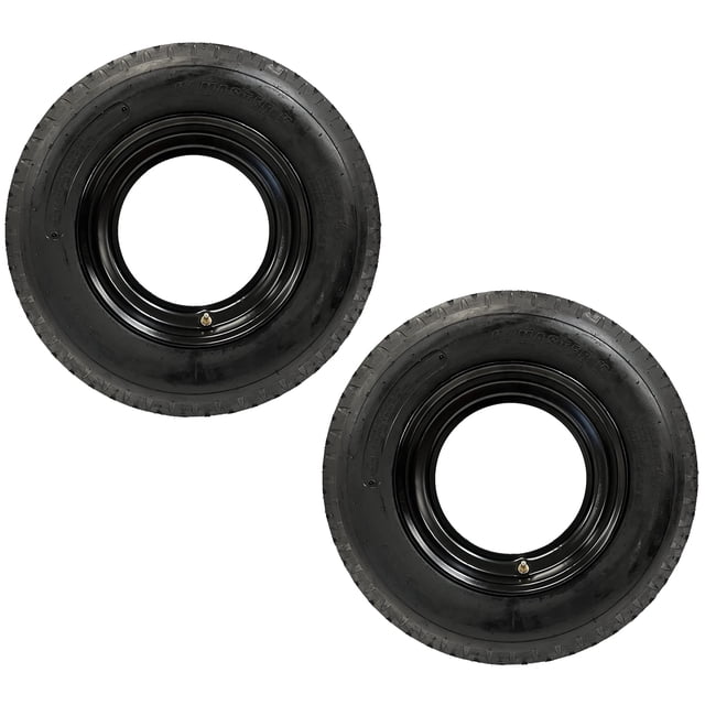 eCustomRim 2-Pack Mounted Heavy Duty Highway Homaster Trailer Tire 8-14.5 LRG 14.5 in. 6x14.5 in. Rim Wheel RV Donut Style Load G for Mobile Home RV