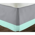 thumbnail image 3 of D.N.G. BEDDINGS 1 Piece Split Corner Two Tone Tailored Bed Skirt, California King Size 26 Inch Deep Pocket, 800 Thread Count, 100% Egyptian Cotton, Solid Silver/Aqua Blue Color., 3 of 3