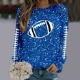 thumbnail image 5 of Cnbwig Fashion Hoodies for Women Sweatshirts Long Sleeve Crewneck Sweatshirt Football Glitter Print Sequins Loose Winter Top Soft Blouse Top Casual Fall Clothes 2025 Workout Shirt A19-Blue S, 5 of 5