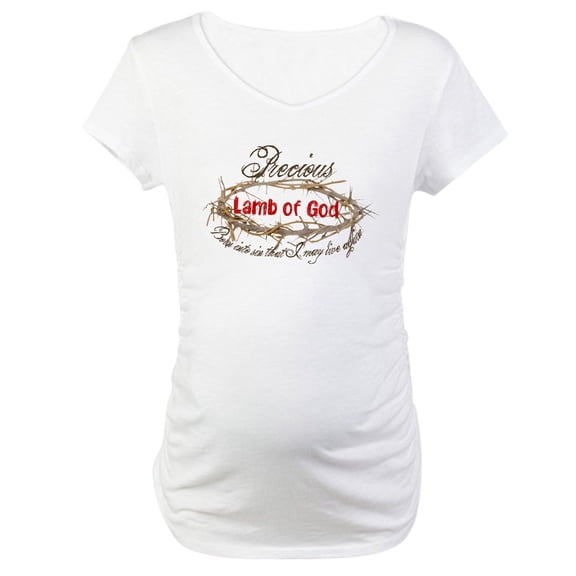 CafePress - Lamb Of God Maternity T Shirt - Cotton Maternity T-shirt, Cute & Funny Pregnancy Tee