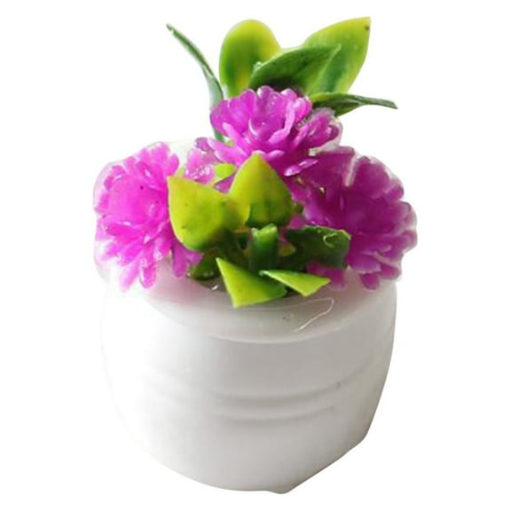 PDNRPSP 1pcs Plant Miniature Bonsai Plant Mini Green Plant Flower Potted Model Tiny Fake Greenery Ornament Simulation Potted Plants for Doll House Furniture Home Decoration