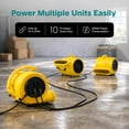 thumbnail image 4 of SereneLife Air Mover Portable Blower – 3-Speed 1000 CFM Air Dryer with Adjustable Tilt & Daisy Chain, Compact Durable Fan for Ventilation, Drying, Home & Garage Use, Yellow, 4 of 5