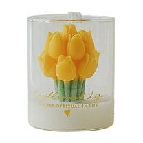 Lavender Flower Shape Scented Soy Candles 100% Natural Soy Wax | Relaxing Aromatherapy Candle | Housewarming Gift for Women & Men Ideal Valentines Candles Gift | Decorative Soy Wax Blend(Yellow)