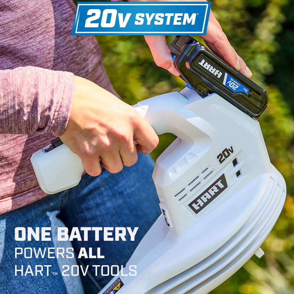 HART 20-Volt Cordless 90 CFM Centrifugal Blower, (1) 2.0 Ah Lithium-Ion Battery