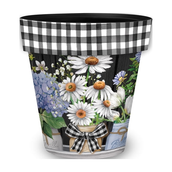 Briarwood Lane Summer Planter 8.5" x 8.5" x 8.5" Crated Mason Jars Small For Summer Planter