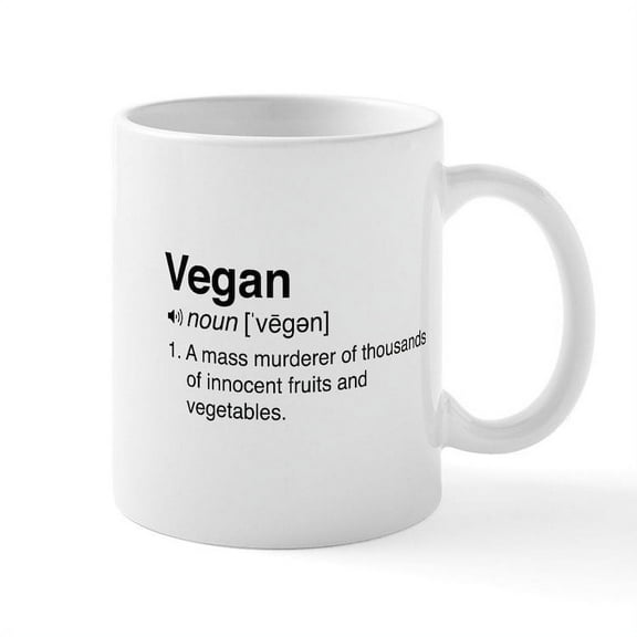 CafePress - Funny Vegan Definition Mugs - 11 oz Ceramic Mug - Novelty Coffee Tea Cup