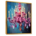 thumbnail image 2 of Designart "Glamorous Chandelier in Pink Pop Art Style" Fashion Framed Wall Art - Glam Pink Chandelier Entryway Framed Wall Art Print, 2 of 6