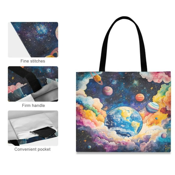 Canvas Tote Bag for Women Girls Design Print Celestial Dance Tote