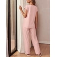 thumbnail image 4 of Ekouaer Womens Pajama Sets Cap Sleeve Sleepwear Tops and Long Pants Comfy Pjs 2 Piece Lounge Set with Pockets, 4 of 6