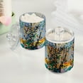 thumbnail image 2 of Yayeee 4 Pack Qtip Holder Bathroom Cotton Swab Canister with Lid Clear Dispenser Set, Colorful Leaves, 2 of 6