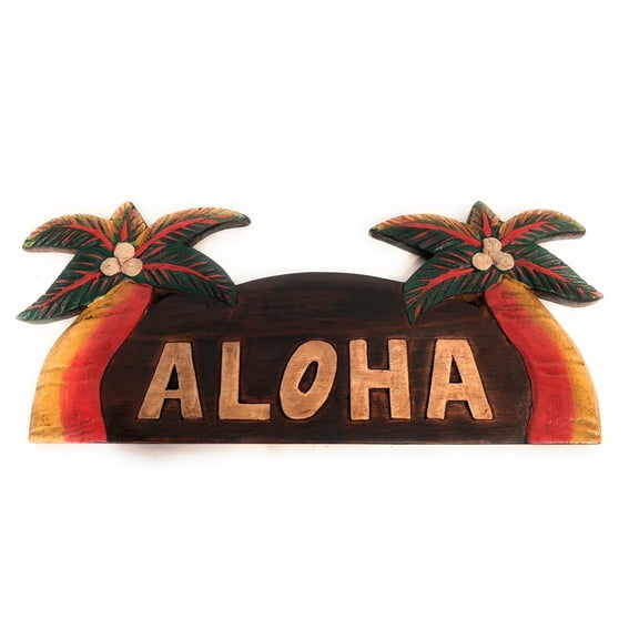 Aloha Sign w/ Palm Trees 14" - Tropical Decor | #bag1501840