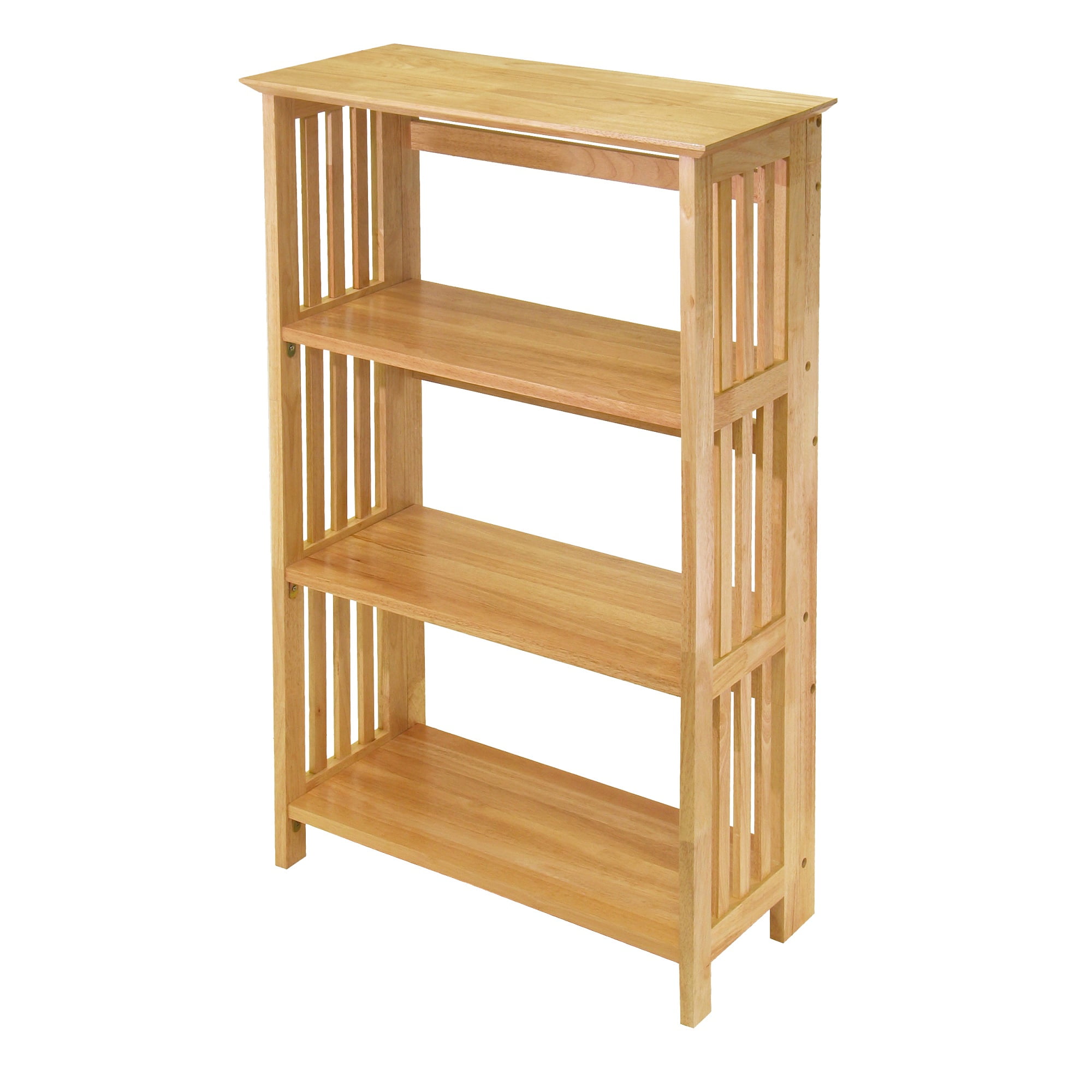 42" Natural Elegant Mission Tall Rectangular 4Tier Folding Shelf