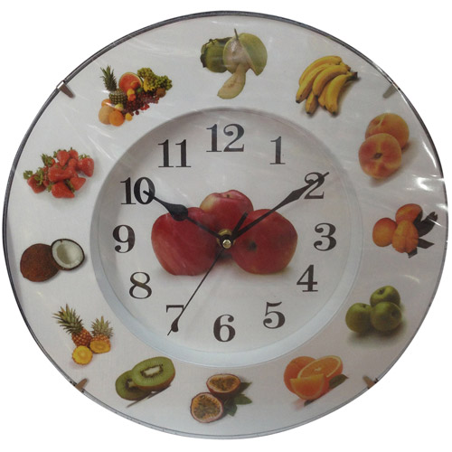 Clock With Various Fruits Around The Clo