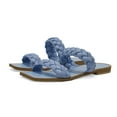 thumbnail image 2 of Dolce Vita Women's Indy Faux Leather Braided Strap Flat Sandal, Sky Blue Stella,11 M US, 2 of 7