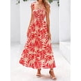 thumbnail image 4 of Vestido de verano PRETTYGARDEN Floral Sin Mangas Maxi Rojo S, 4 of 6