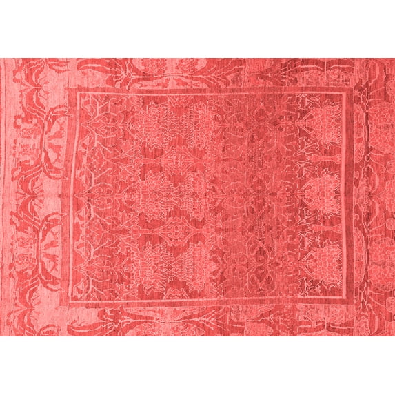 Ahgly Company Machine Washable Indoor Rectangle Abstract Red Modern Area Rugs, 2' x 3'
