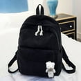 thumbnail image 2 of TAIAOJING Lightweight Backpack for School Casual Shoulder Corduroy Backpack Student Fashion Bag Womens Bag Youth Simple Fashion Shoulder Bag, 2 of 6