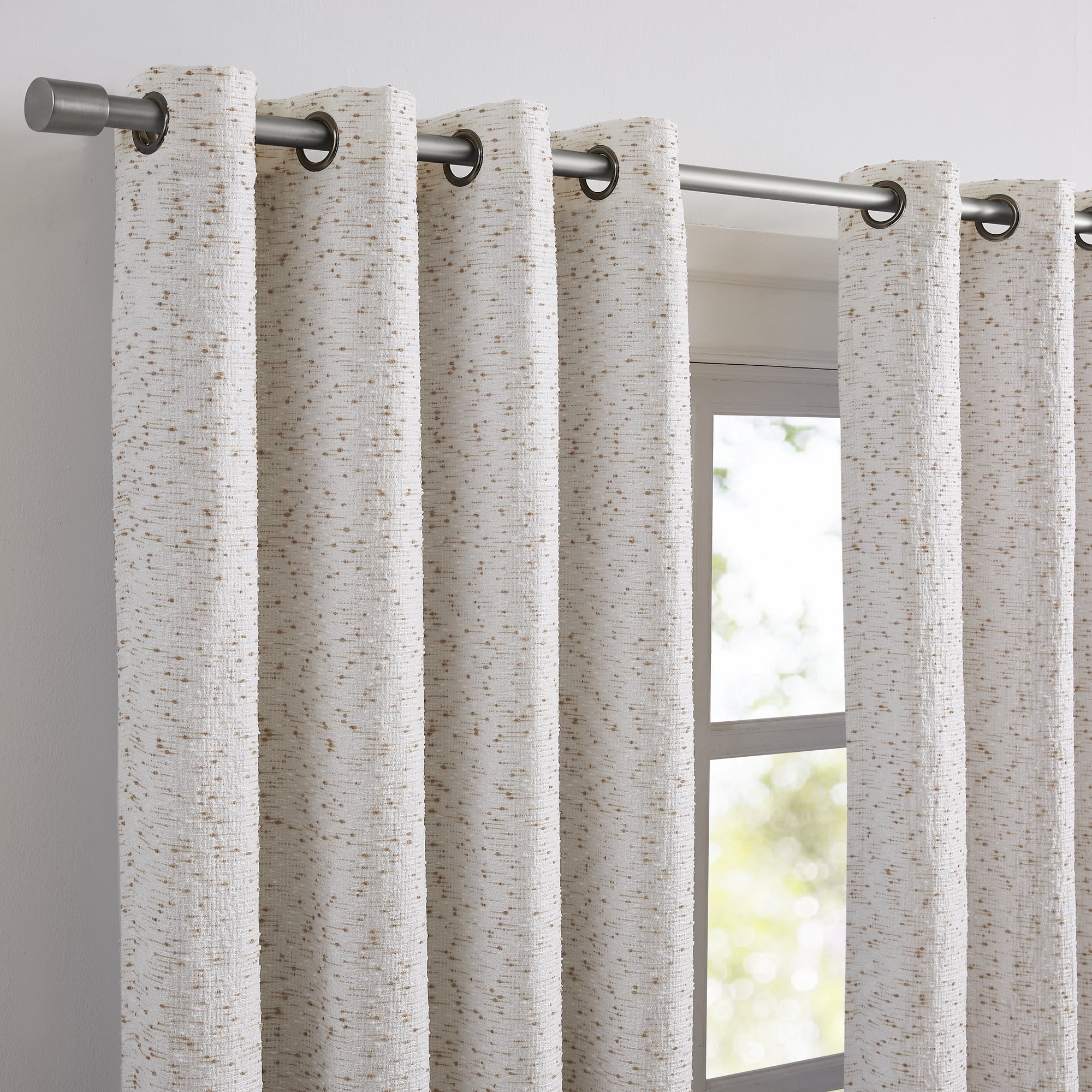 SAN MARCO SUNSHIELD ATELIER Blackout Curtains for Living Spaces, Single Curtain Grommet, 50” x 95”, Linen
