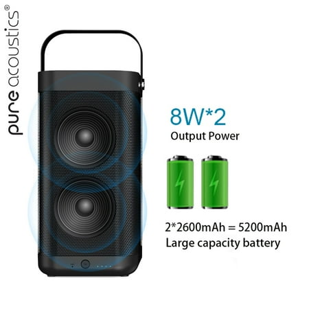 Cordless Portable Cordless PA Audio Speaker Cordless Microphones FM Radio Party Karaoke Machine Sound System - Black & Black Gril