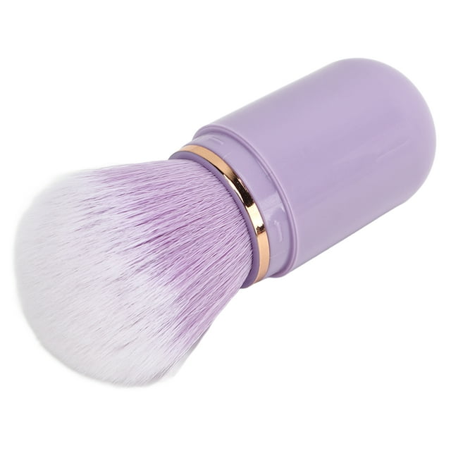Cepillo para polvo de uñas, cepillo para polvo de uñas en forma de cápsula, cepillo para polvo de uñas de fibra artificial retrácil portátil para rubor