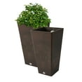 thumbnail image 3 of Algreen 17131 Valencia 10 in. by 20 in. Height 2 Square Planters, Brown Marble - Pack of 2, 3 of 4