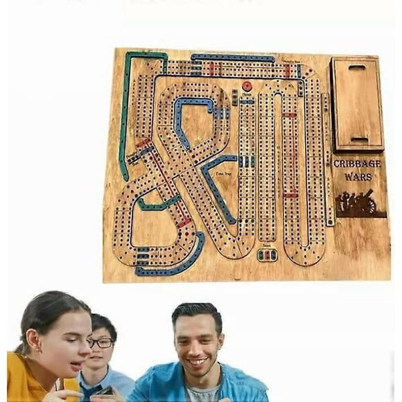 Cribbage Wars Board Game,2024new Wooden Cribbage Board Game Set