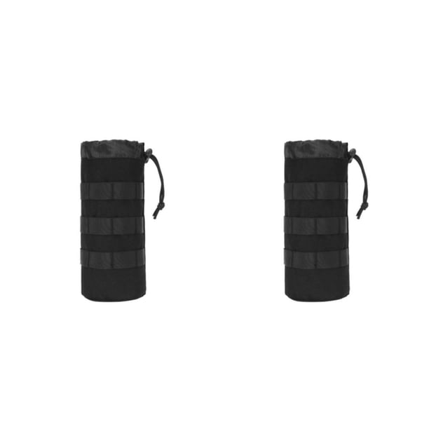 Soidarity Bolsa de transporte de botella de agua táctica Bolsa de transporte de hidratación al aire libre Negro Negro 2piezas