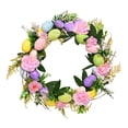 thumbnail image 2 of Guirnalda de huevos de Pascua, guirnalda navideña, corona redonda de flores artificiales, decoración de primavera y Pascua para puerta delantera, 2 of 8