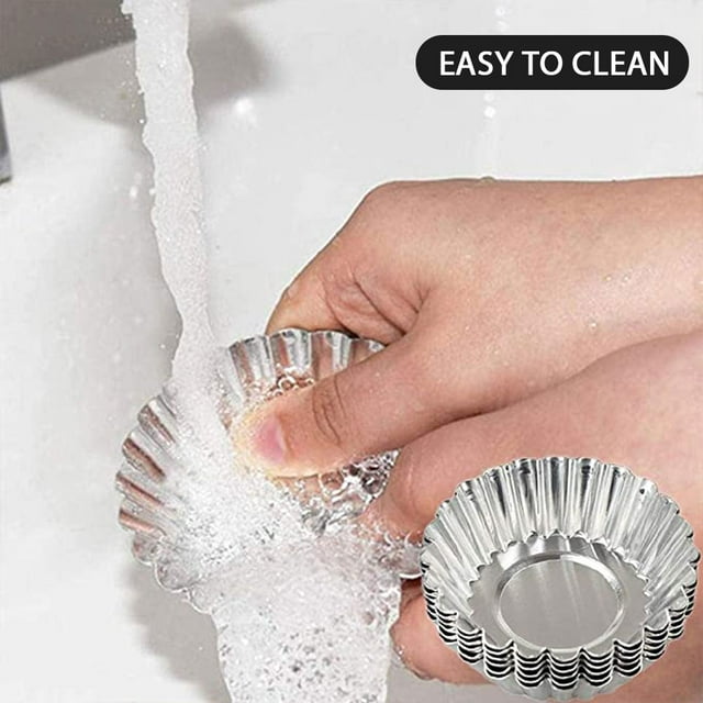 30 moldes para tartaletas de huevo, mini moldes de aluminio para pasteles y muffins, moldes antiadherentes para magdalenas y pasteles, herramientas de cocina reutilizables para hornear