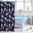 thumbnail image 3 of Manfei Animal Axolotl Shower Curtain 72Wx72L,Pastel Salamander Bathroom Curtain, 3 of 5