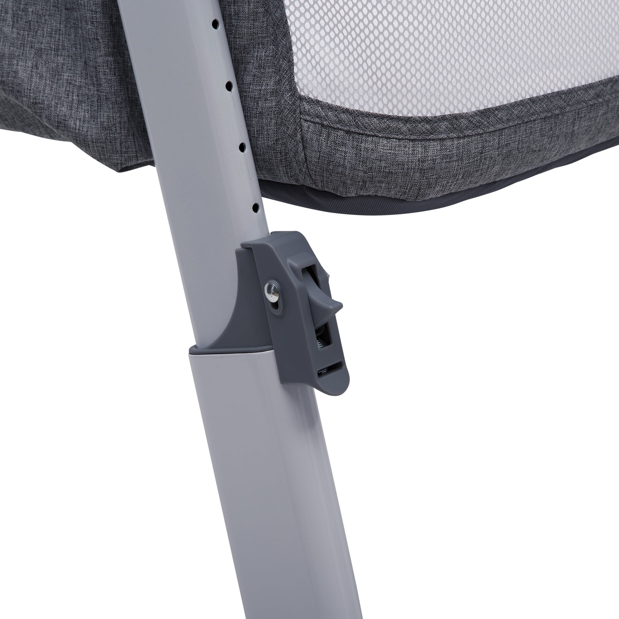Simmons Kids Dream Bedside Baby Bassinet Sleeper with Breathable Mesh and Adjustable Heights - Lightweight Portable Crib, Grey