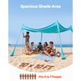 thumbnail image 5 of Chateauy 6.6 ft Tall Pop Up Beach Tent, 10 x 10 ft Sun Shelter with UPF50+, Sandbags & Stability Poles, 5 of 11
