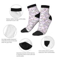 thumbnail image 5 of Rateoe Purple Rabbit Pattern Quarter Crew Socks,Toe Seamed Ankle Socks,Cotton Cushioned Breathable Athletic Crew Sports Socks, 5 of 7